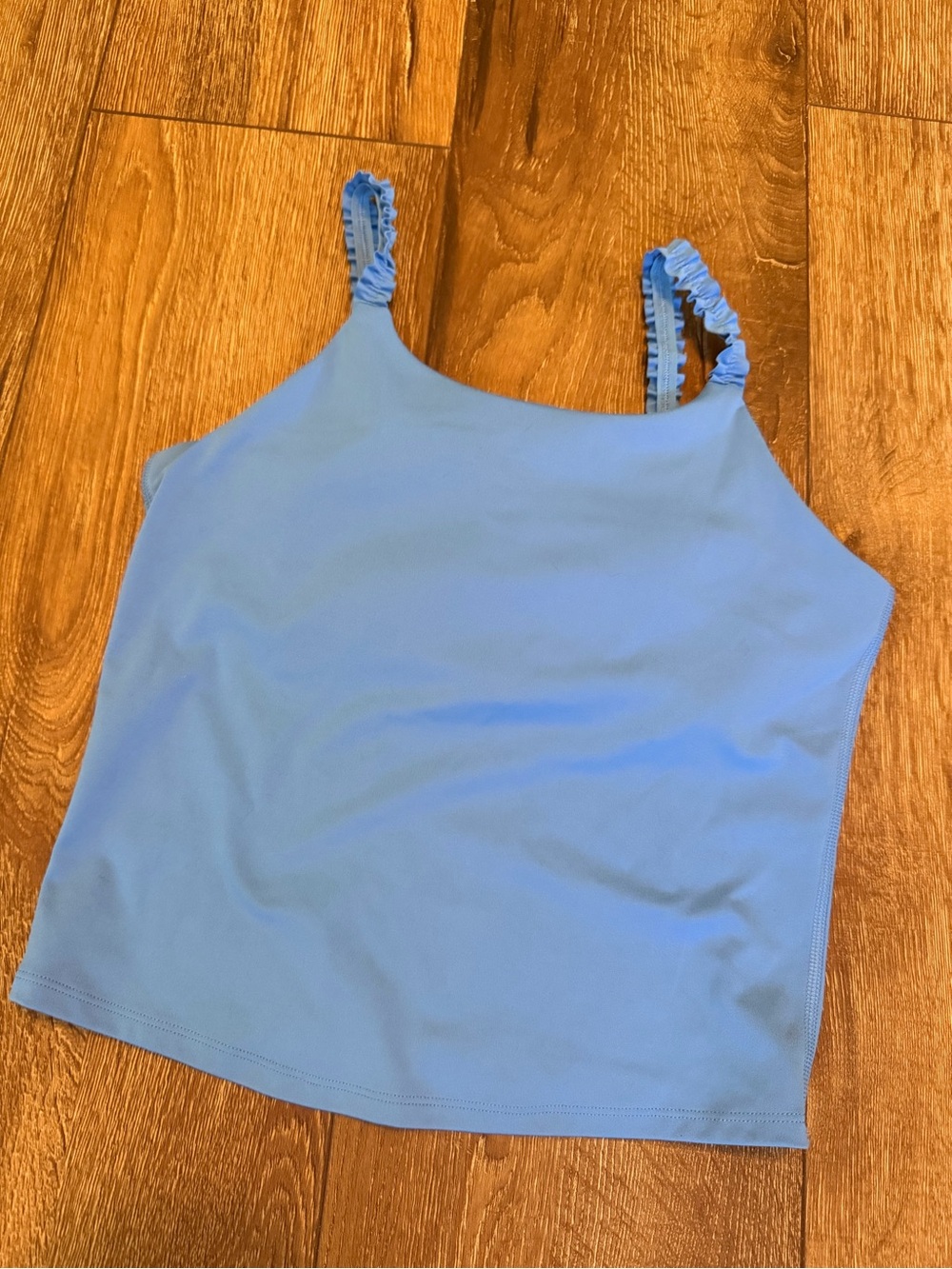 all in motion Light Blue Ruffle-Strap Tank Top for Kids